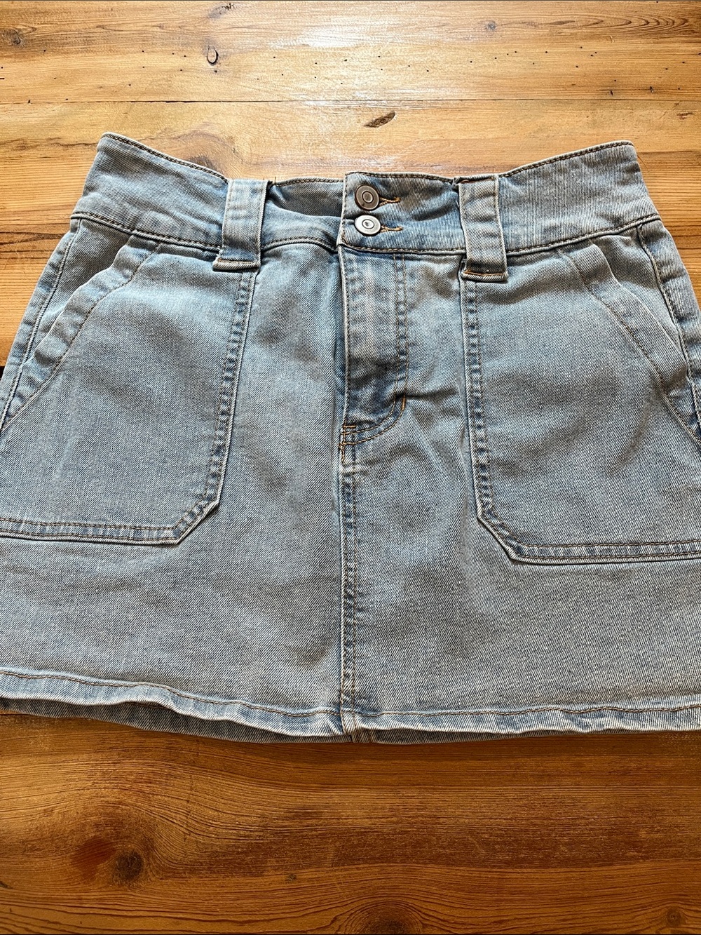 CELEBRITY PINK Regenerations 26/3 Light Blue Jeans Mini Skirt Mid Rise
